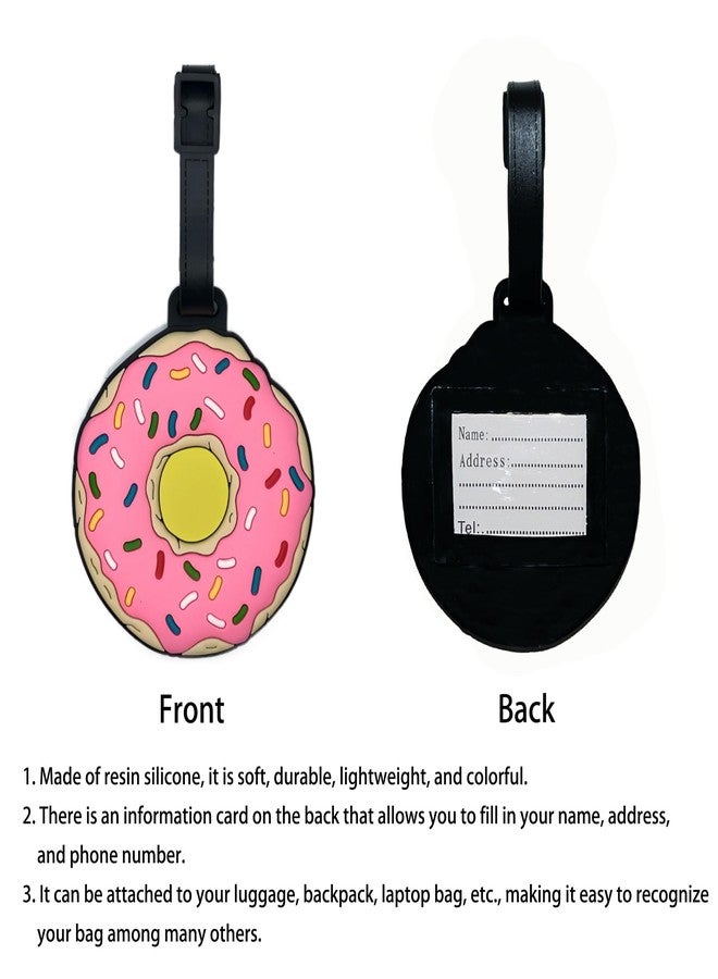 ANINIUCN Luggage Tags - Cute Donut Bag Tag for Suitcases, Durable Silicone Travel ID Label with Information Card, Fun Accessories for Women, Men, Kids - Image 3